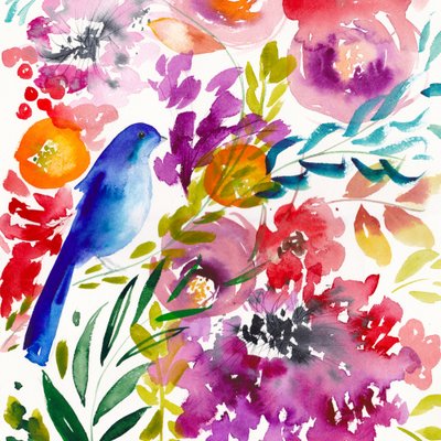 Lebhafter Blumen-Vogel von Christine Lindstrom
