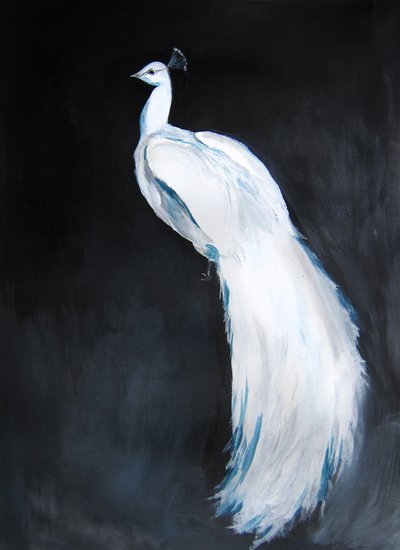 Majestätischer Weißer Pfau von Christine Lindstrom