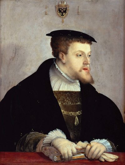 Porträt des Kaisers Karl V. 1500-1558, um 1532 von Christoph Amberger