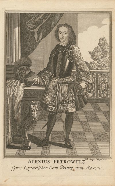 Porträt von Zarewitsch Alexei Petrowitsch von Russland 1690-1718, 1710 von Christoph Wiegel