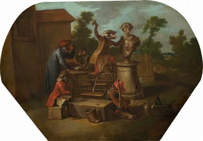 Singerie: Der Bildhauer, um 1739 von Christophe Huet
