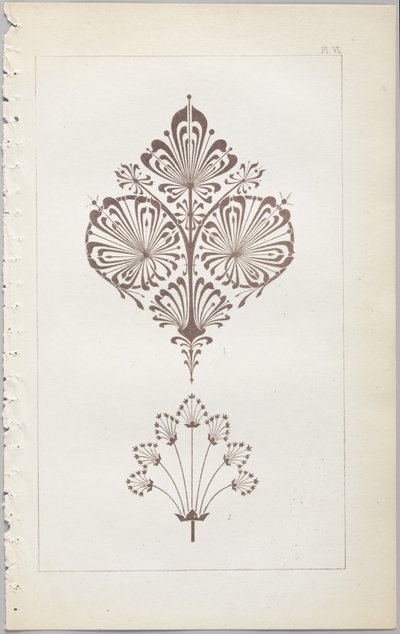 Die Kunst des dekorativen Designs: mit einem Anhang, der die Stunden des Tages angibt, zu denen Blumen öffnen, veröffentlicht von Day & Son, London, 1862 von Christopher Dresser