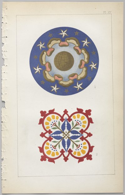 Die Kunst des dekorativen Designs: mit einem Anhang, der die Stunden des Tages angibt, zu denen Blumen öffnen, veröffentlicht von Day & Son, London, 1862 von Christopher Dresser
