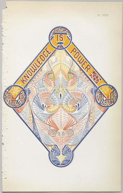 Die Kunst des dekorativen Designs: mit einem Anhang, der die Stunden des Tages angibt, zu denen Blumen öffnen, veröffentlicht von Day & Son, London, 1862 von Christopher Dresser