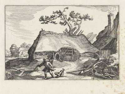 Bellen Hund bei einem Bauernhof von Claes Jansz. Visscher (II)