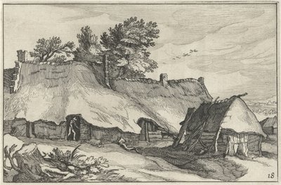 Bauernhof und kleine Scheune (Landschaften mit Bauernhöfen) von Claes Jansz. Visscher (II)