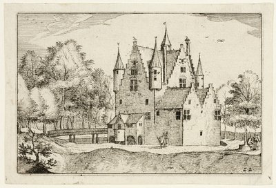 Ein Schloss, Tafel 22 nach Bilder von Bauernhöfen, Landhäusern und rustikalen Dörfern (Praediorum villarum et rusticarum casularum icones) von Claes Jansz. Visscher II