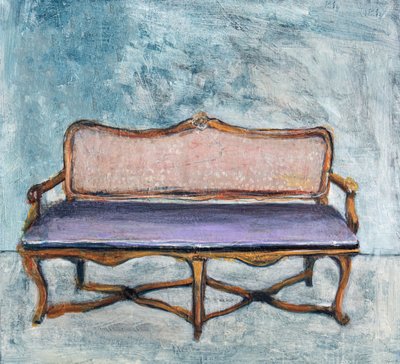 Elegantes lila Sofa von Claire Lerner