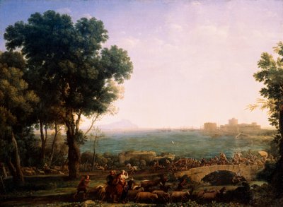 Schlacht auf der Brücke, Schlacht zwischen den Kaisern Maxentius und Konstantin, 1655 von Claude Lorrain