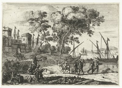 Künstler bei der Arbeit in einer Landschaft von Claude Lorrain