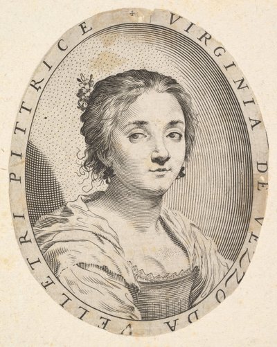 Virginia da Vezzo, Ehefrau von Simon Vouet, 1626 von Claude Mellan
