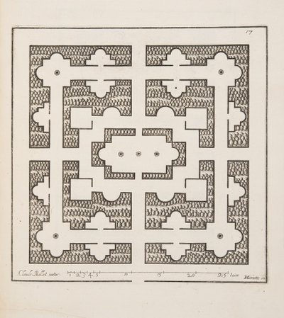 Entwurf für Parterre, aus Theatre des Plans et Jardinages, veröffentlicht 1652 (Gravur) von Claude Mollet