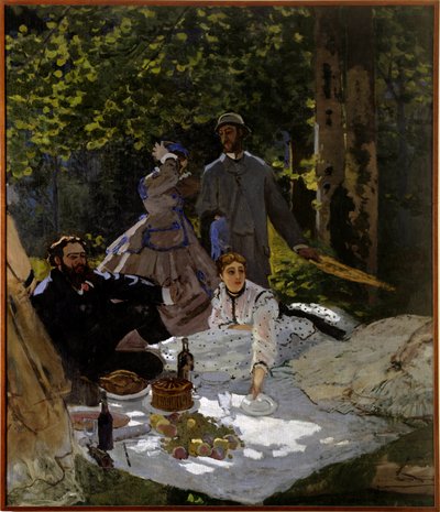 Frühstück im Grünen (Fragment) (linker Teil) von Claude Monet