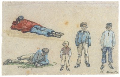 Studie von fünf Jungen, circa 1864 von Claude Monet