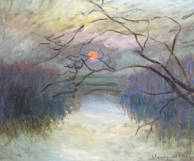 Sonnenuntergang an der Seine bei Vétheuil von Claude Monet