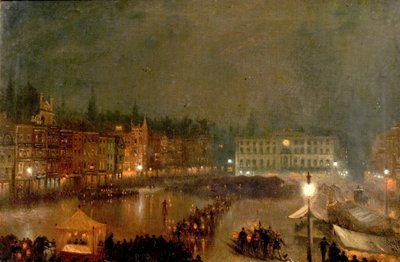 Fackelzug der Robin Hood Rifles, Nottingham Marktplatz, 1896 von Claude T. Stanfield Moore