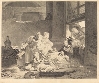 Die Familie des Bauern von Clément Pierre Marillier and Antoine Louis Romanet after Jean Honoré Fragonard