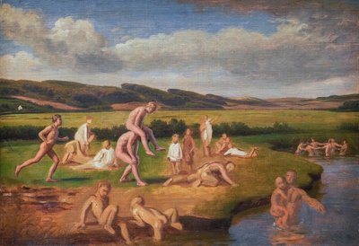 Jungen beim Baden und Spielen von Constantin Hansen