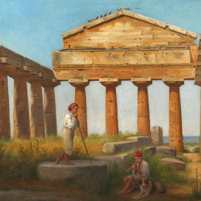 Der Tempel der Ceres in Paestum von Constantin Hansen