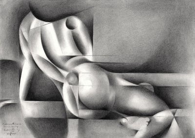 Geometrische nackte Figur von Corné Akkers