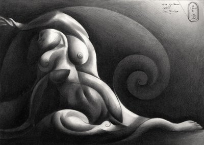 Goldene Spiralfigur von Corné Akkers