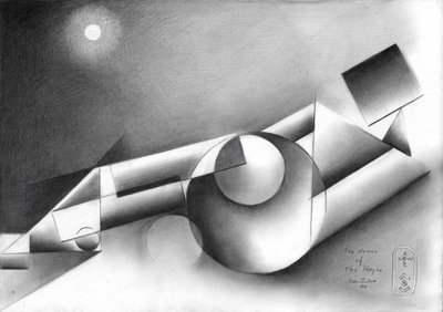 Mondschein geometrische Komposition von Corné Akkers