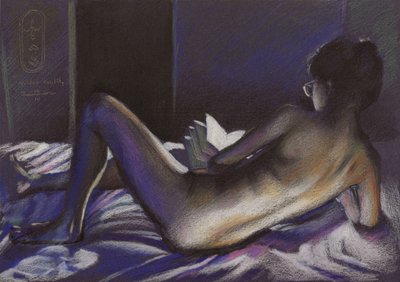 Nackte Frau beim Lesen von Corné Akkers