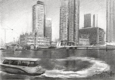 Rotterdam Stadt Skizze von Corné Akkers