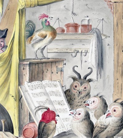 Vogelkonzert (Gravur) von Cornelis (after) Saftleven