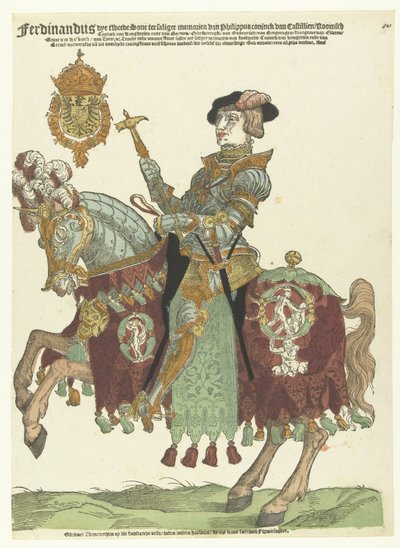 Porträt von Ferdinand I. von Österreich zu Pferd von Cornelis Anthonisz. (manner of)