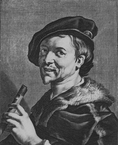 Der Mann mit der Flöte, 1625 von Cornelis Bloemaert