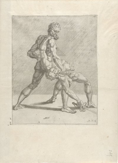 Zwei Schwertkämpfer von Cornelis Bos (possibly)