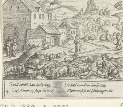 Sara verstößt die schwangere Hagar von Cornelis Bos