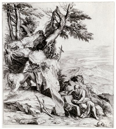 Landschaft mit St. Hieronymus, 16. Jahrhundert, 1937 von Cornelis Cort
