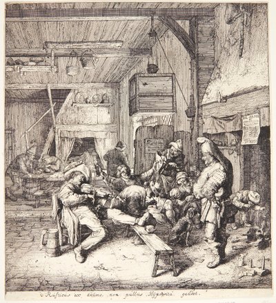 Geigenspieler in einer Schenke von Cornelis Dusart