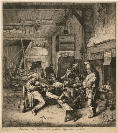Geigenspieler im Wirtshaus von Cornelis Dusart