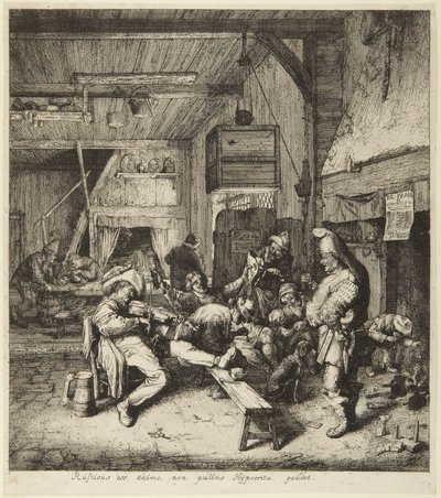 Sitzender Geigenspieler von Cornelis Dusart