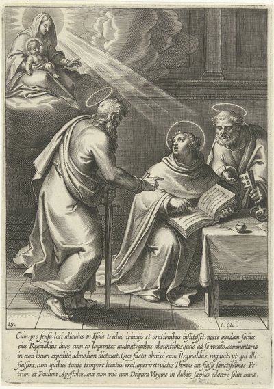 Thomas wird von Petrus und Paulus unterrichtet von Cornelis Galle (I)