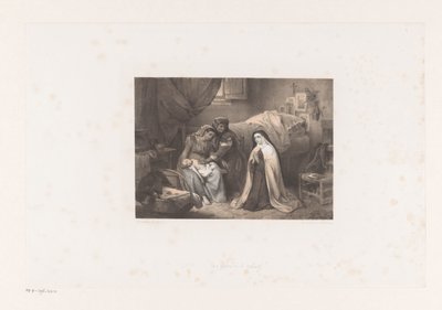 Betende Nonne bei krankem Kind von Cornelis Kruseman
