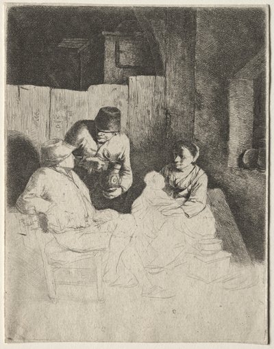 Die Mutter sitzt in einem Gasthaus von Cornelis Pietersz Bega
