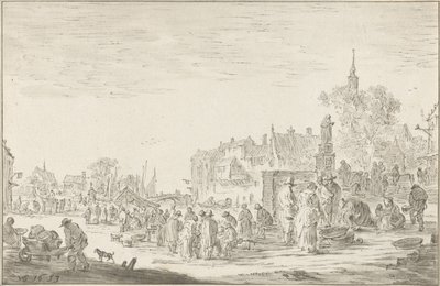 Fischmarkt von Cornelis Ploos van Amstel (signed by artist)