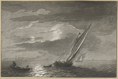 Meeresansicht bei Vollmond von Cornelis Ploos van Amstel