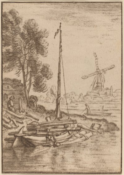 Windender Fluss von Cornelis Ploos van Amstel after Herman Saftleven