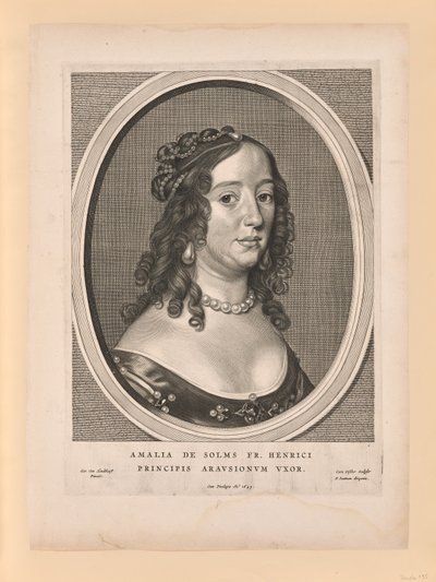Amalia van Solms, Ehefrau von Friedrich Heinrich, aus Neun Porträts von Cornelis Visscher