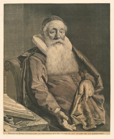 Porträt von Gellius de Bouma von Cornelis Visscher