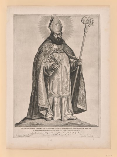 Heiliger Friedrich von Utrecht, aus Heilige der Nord- und Südniederlande von Cornelis Visscher