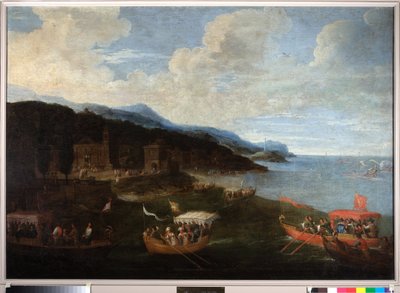 Boote der Patrizierfamilien im Westen von Genua von Cornelis de Wael