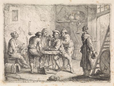 Frau verlässt die Herberge von Cornelis de Wael