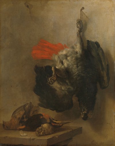 Stillleben mit Papagei und Schnepfen von Cornelis van Lelienbergh