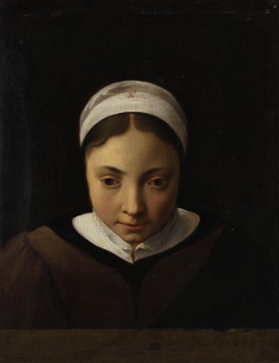 Brustbild eines jungen Mädchens von Cornelis van Poelenburch